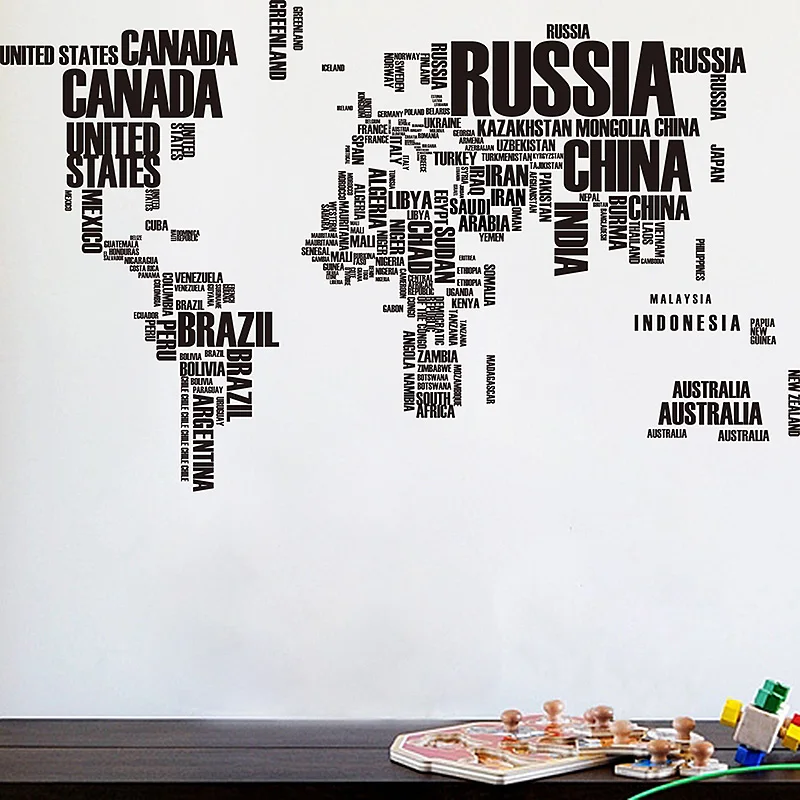 Художественная Наклейка на стену карта мира название страны для гостиной комнатные обои декоративные наклейки s спальня домашний Декор