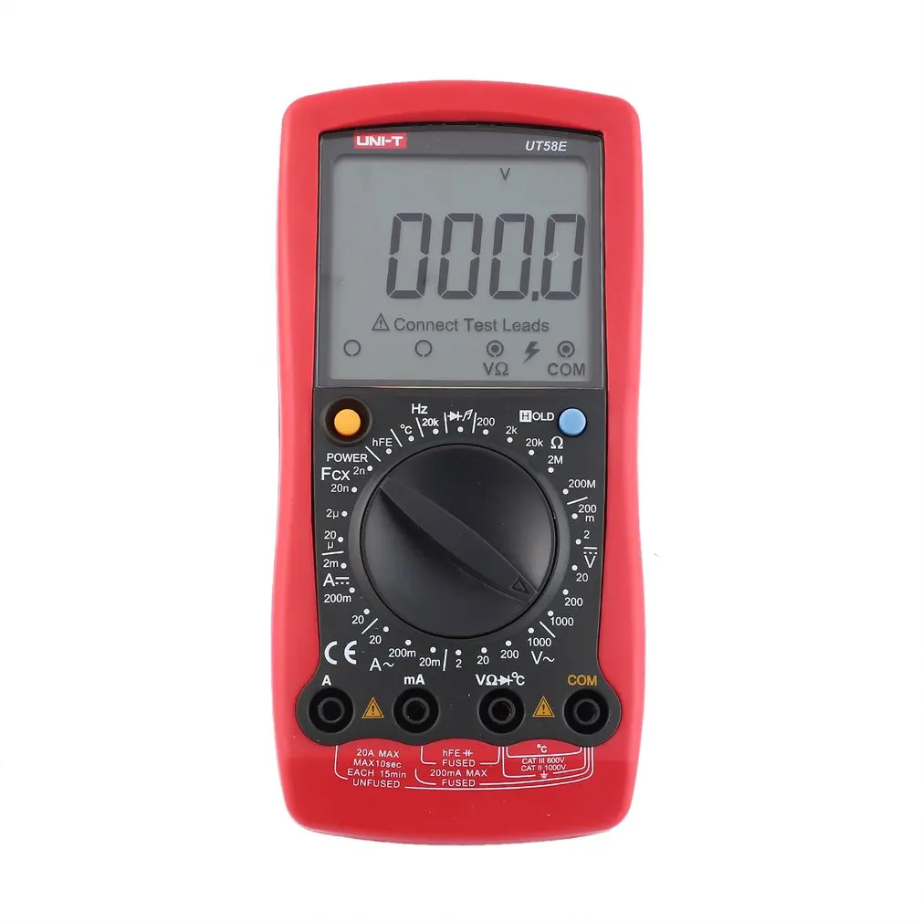 

UNIT Digital Multimeter DC/AC Voltage Current Meter Handheld Ammeter Ohm Diode Capacitance Tester 1999 Counts Multitester UT58E