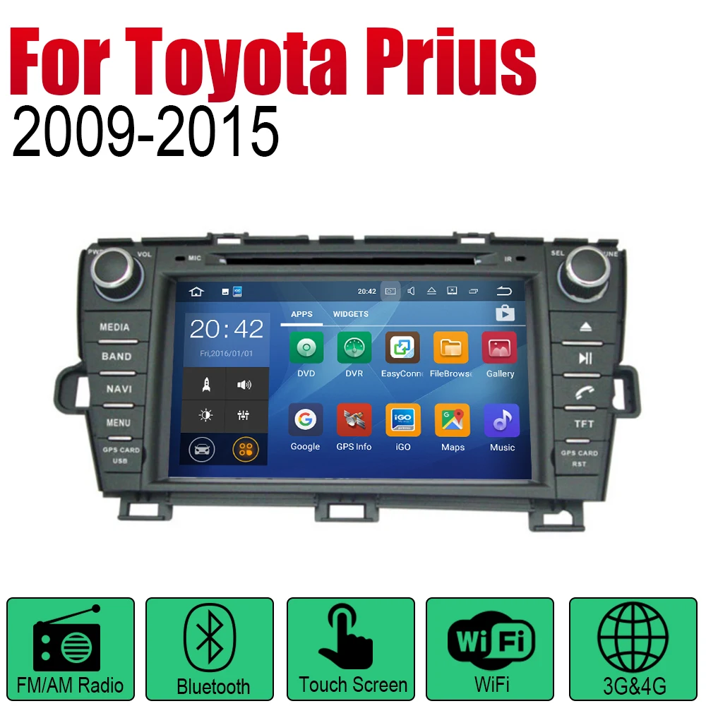 Discount ZaiXi Android Car DVD GPS Navi for Toyota Prius 2009~2015 player Navigation WiFi Bluetooth Mulitmedia system audio stereo EQ 1