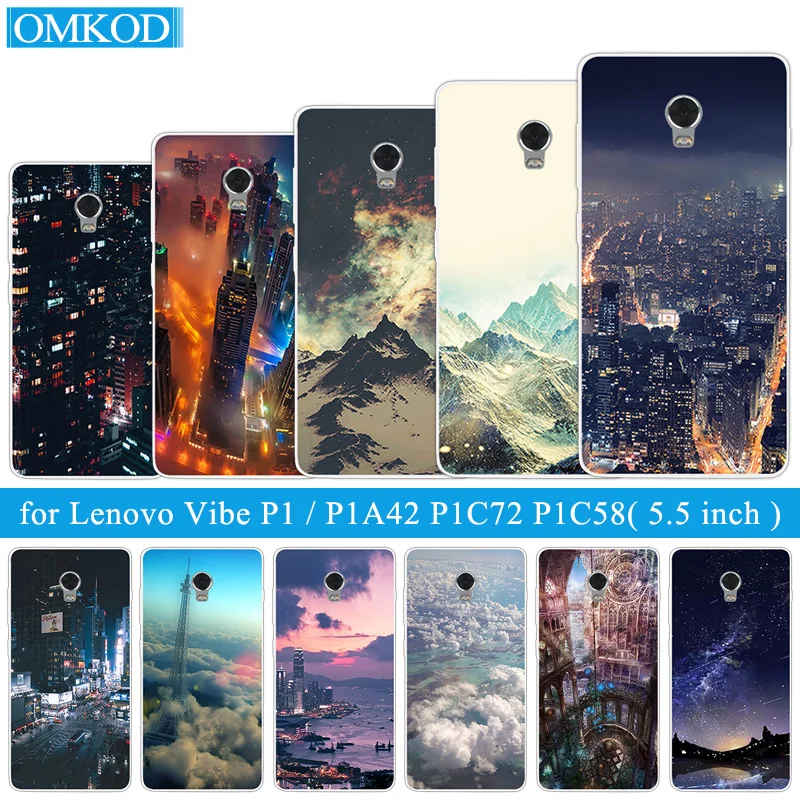 Чехол для Lenovo Vibe P1 из мягкого силикона 5 &quotдля Fundas P1a42 P1c72 P1c58 Роскошный прозрачный