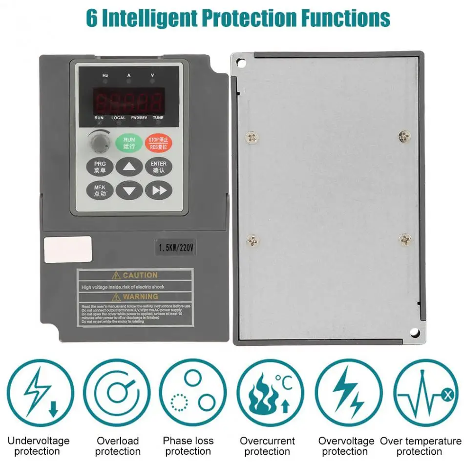 1.5kW 2HP вектор Тип частотный инвертор VFD конвертер 1-Phase 220V постоянного тока до 3-х фазный 0-220V 7A преобразователь частоты