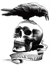Free Shipping Leg Makeup Body Art Skull & Crow (Expendable) Cool Tough Man Temp Tattoo Stickers #r129