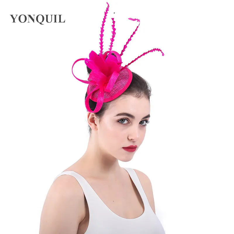 Fascinators свадебные головные уборы красивые аксессуары для волос ручной sinamay pillox шапки для элегантных для женщин Дерби головной убор