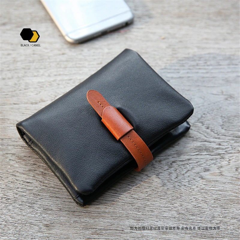 

Mens Genuine Leather Wallet Men's Leisure Slim Soft Leather Wallet Purse Male Credit Card Coin Photo Holder Casual Bifold Purse