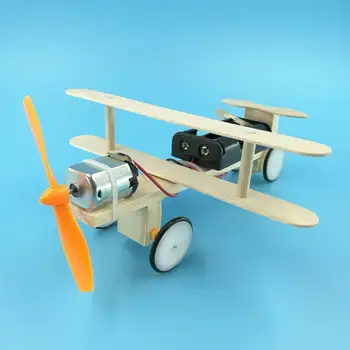 

DIY Assembled Wooden Electric Airplane Glider Plane Model Children Kids Toy