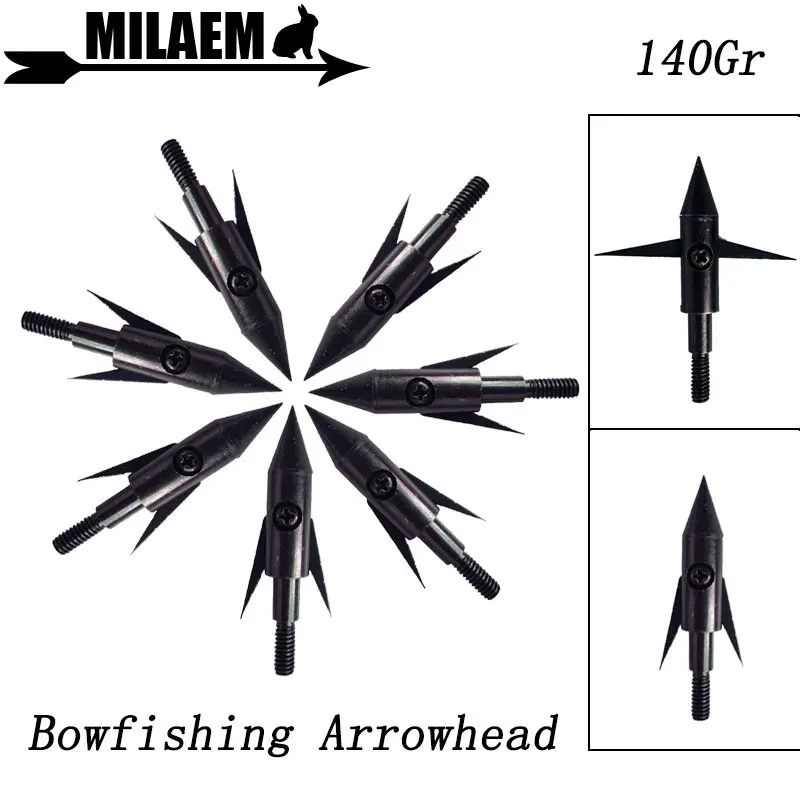 

3/6/12pcs Archery Bowfishing Arrowhead Stainless Steel Broadheads 2 Blade Target Arrow Point Tips Outdoor Shooting Accessories