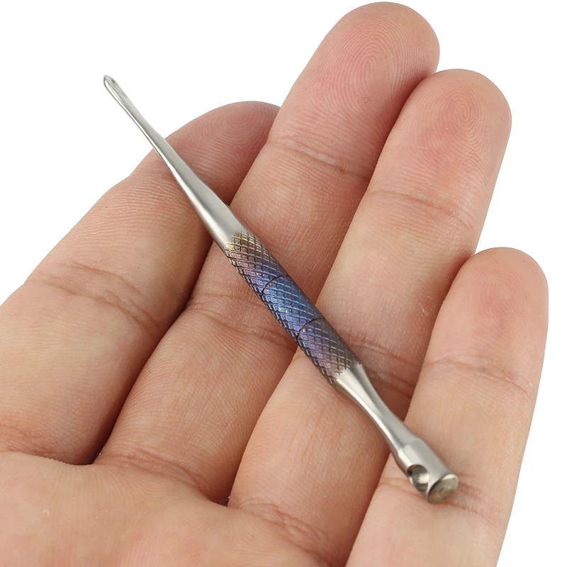 

Blue Clean Ear Scoop Portable Titanium Alloy Ear Spoon Outdoor EDC Tool