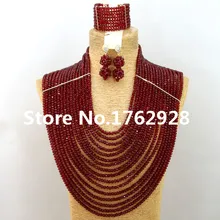 Сказочный большой комплект украшений в африканском стиле Набор глубоких красных бусин набор ювелирных изделий с кристаллами Новинка