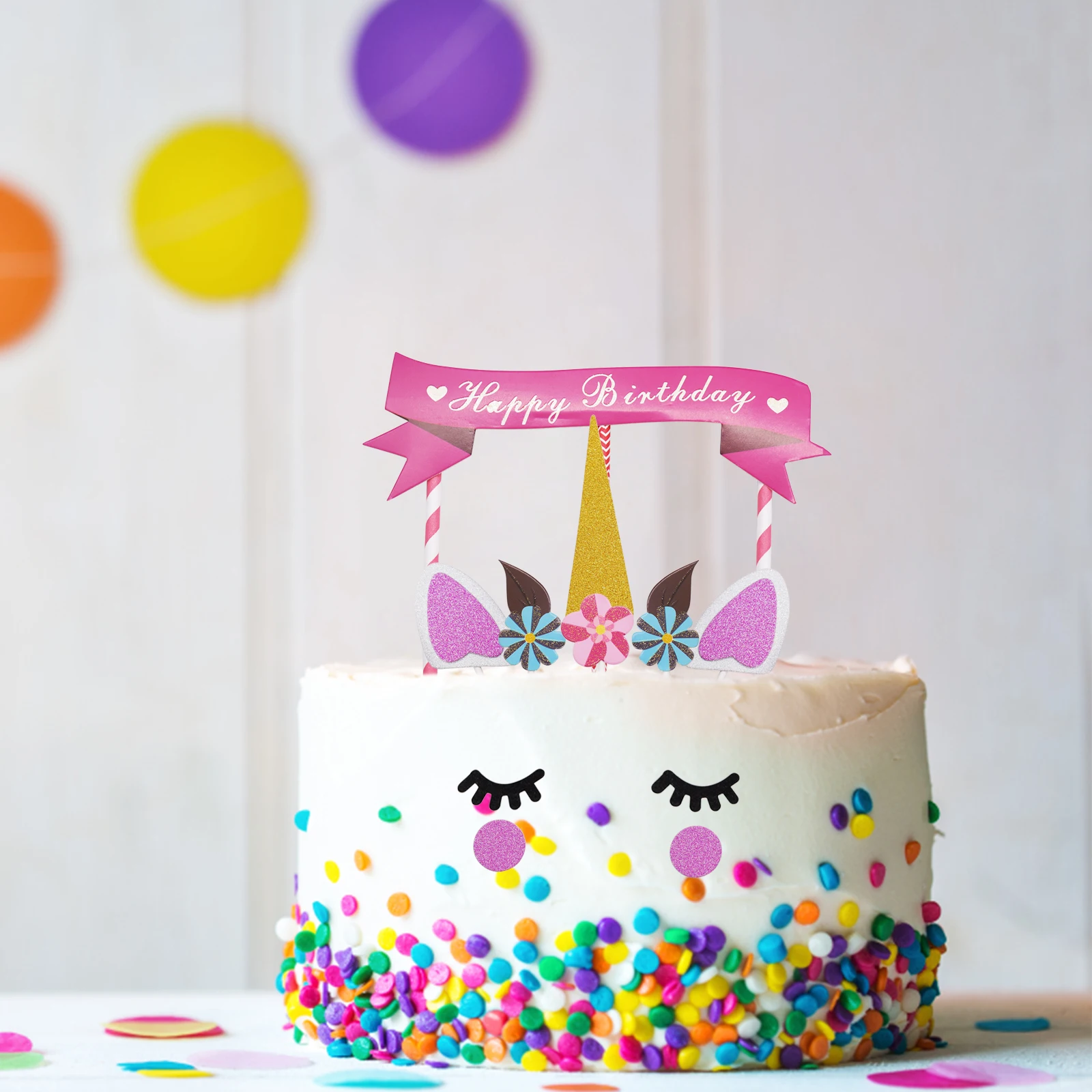 1 Набор «С Днем Рождения» украшения торта Единорог украшения для кексов День Рождения флаг вечерние украшения