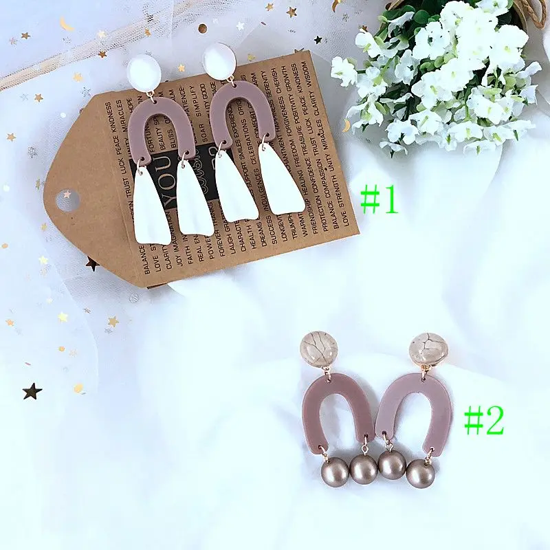 

Free Shipping New Fashion Design Horse Shoe Fashion Mixed Color Resin S Earring