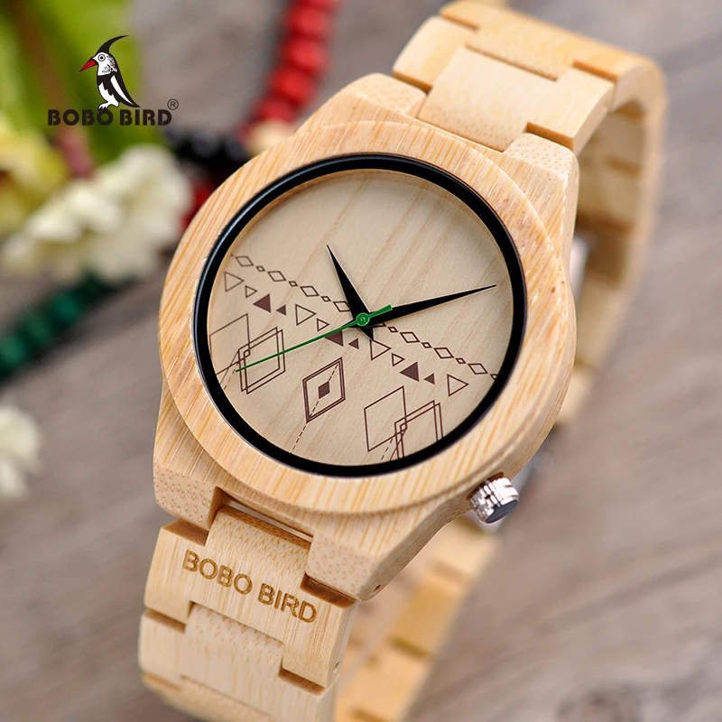 relogio masculino BOBO BIRD Men Watches Bamboo Wooden Timepieces Quartz Wristwatches in Wood Box Accept Logo Drop Shipping