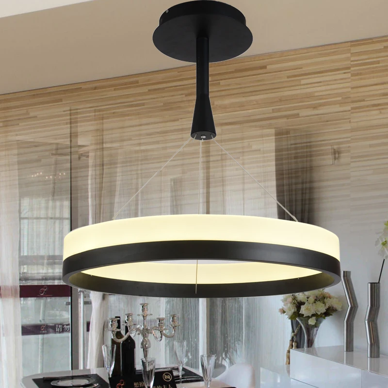 LED Modern Round Rings Acrylic Droplights PMMA Circles Pendant Lights Fixture Home Indoor Lighting Dining Room Foyer Club Lamps