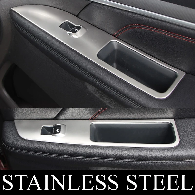 

Stainless steel window switch armrest door panel covers for NEW Ford Explorer 2016 2017