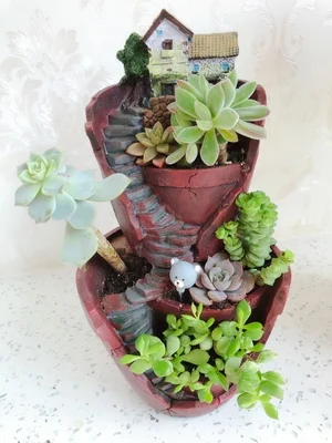 1pcs bonsai planter pot Fashion cartoon house flower pots resin large garden flowerpot garden plant decoration dropshipping 6 (8)