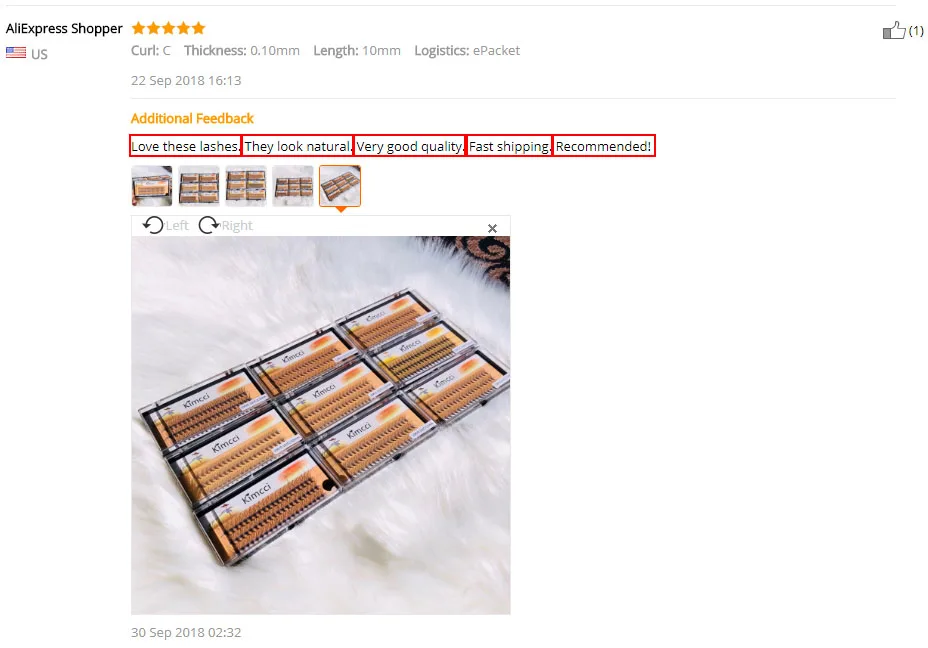 Kimcci 60knots/Case Natural False Eyelash Extension Makeup 10D Mink Individual Faux Eye Lashes Professional Fake Grafting Cilias