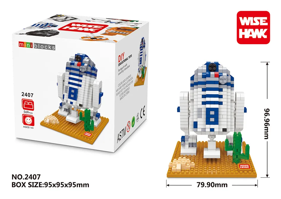 Wisehawk Star wars Blocks R2-D2 Nanoblocks Yoda 3D...