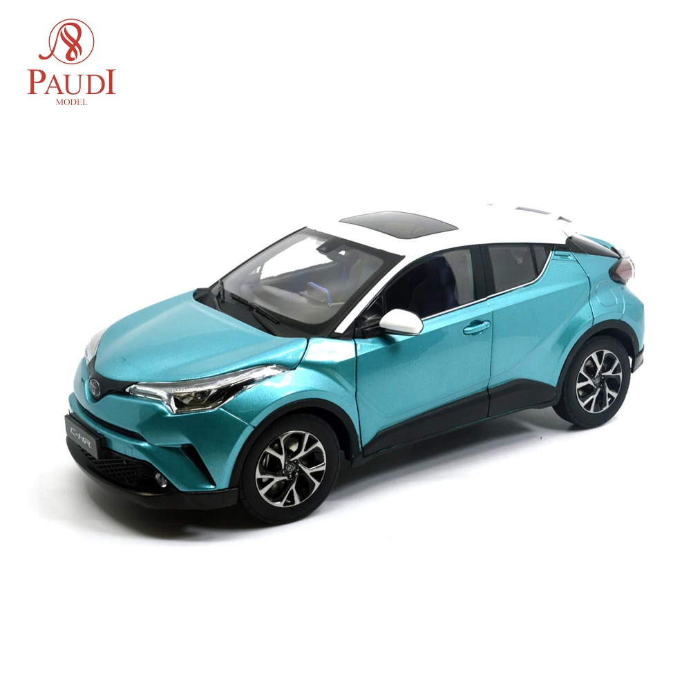 Модель Paudi 1/18 1:18 Масштаб Toyota C-HR CHR сине-белый внедорожник литой модельный автомобиль игрушка, модель автомобиля двери открытые