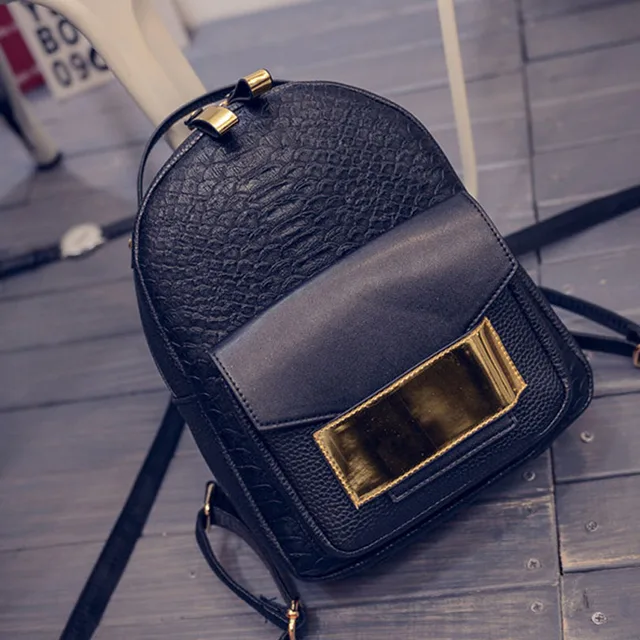 Women Backpack Small Alligator Pu Leather Serpentine School Bags For ...