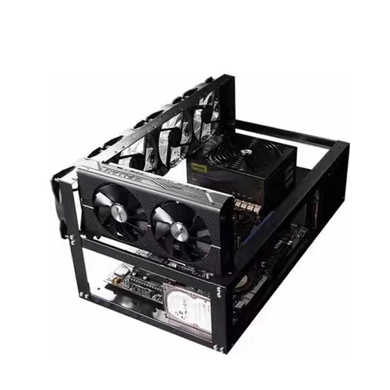 Open Air Miner Mining Frame Rig Iron Case Crypto Coin For 6 GPU ETH BTC Ethereum