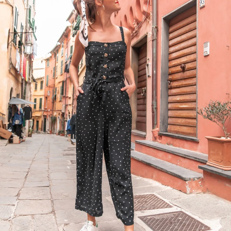 

Women Summer Jumpsuit Romper Wide Leg Long Pants Casual Loose Holiday Trousers