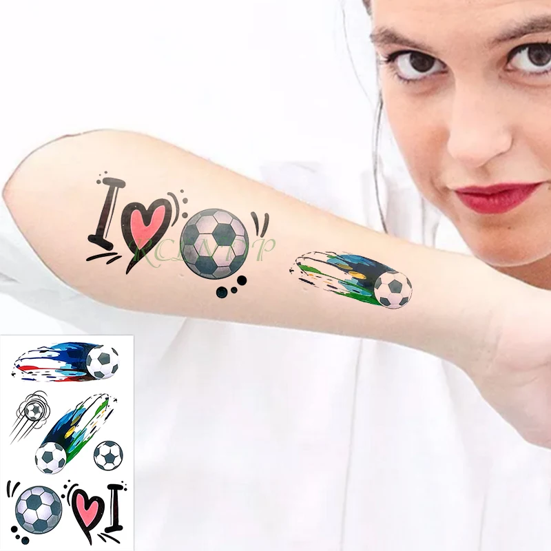 Водонепроницаемая временная татуировка наклейка Футбол против букв маленький размер искусство тату флэш-тату поддельные татуировки для детей мальчиков и женщин