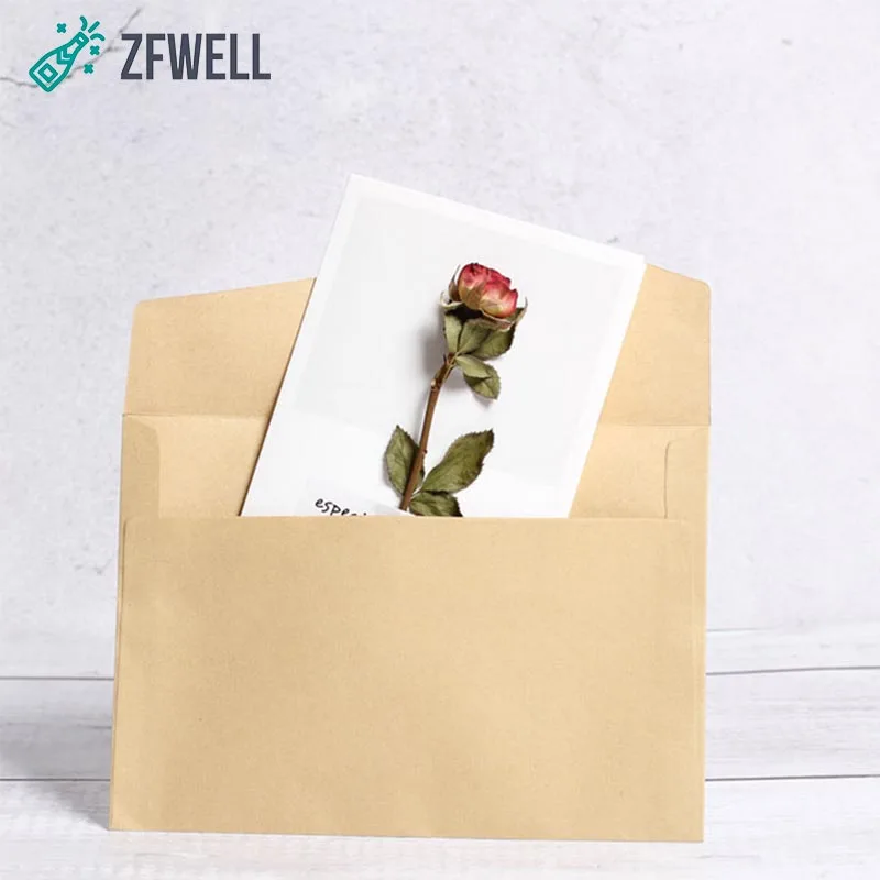

ZFWELL Greeting Card Envelope Natural Flower Dried Flower Greeting Card Invitation Marriage Birthday Holiday Gift Greeting Card8