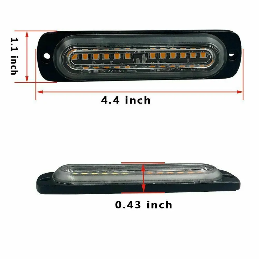 12LED автомобиля Автомобильный проблесковый маячок грузовик боковой индикатор отметки лампа универсальный 18 w 12 V-24 V Синий