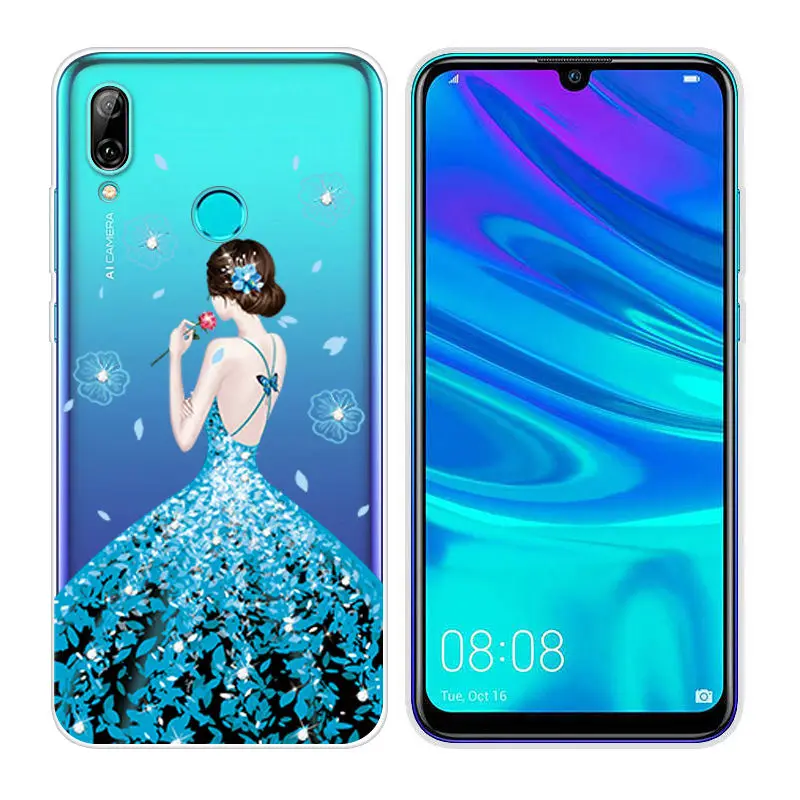 Fundas for Huawei P Smart 2019 Transparent Back Phone Case FOR P Smart 2019 6.21 inch Soft TPU Painted PSmart 2019 Cases Shell  (25)