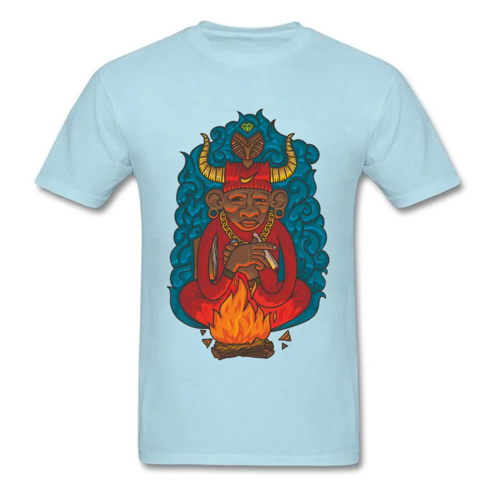 Hip hop Tshirts Funny O-Neck Fiery Shaman All Cotton Adult Tops Shirt Classic Short Sleeve T-Shirt Drop Shipping Fiery Shaman light
