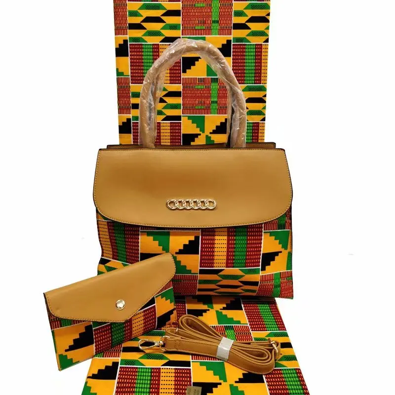 

2019 Latest Wax Hand Bag High Quality African Wax Prints Fabric Women Hand Bag African Wax For Sewing dress