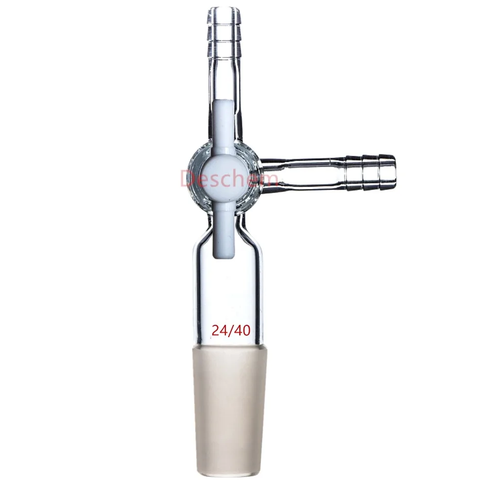 Лабораторный стакан, 3-Way, запорный кран ptfe, 24/40 трехполосный адаптер управления потоком