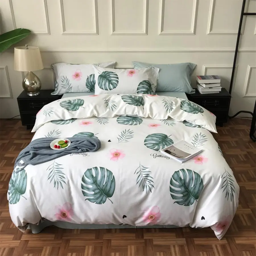 

Pastoral plant bedding set adult teen child,full queen king rustic cotton double home textile bed sheet pillow case duvet cover