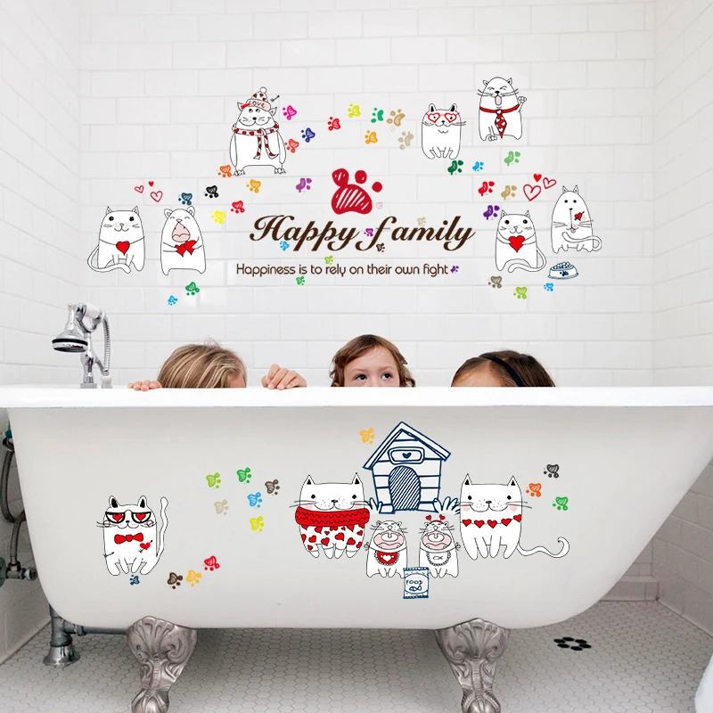 SK7058 الكرتون الحيوانات ملصقات جدار DIY الأطفال جدارية الشارات للأطفال غرف الطفل خزانة غرفة النوم باب الديكور