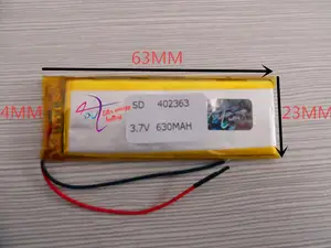 Лучшая батарея бренда 3, 7 V литий-полимерный 402363 042363 MP3 рекордер MP4 Bluetooth стерео 630MAH