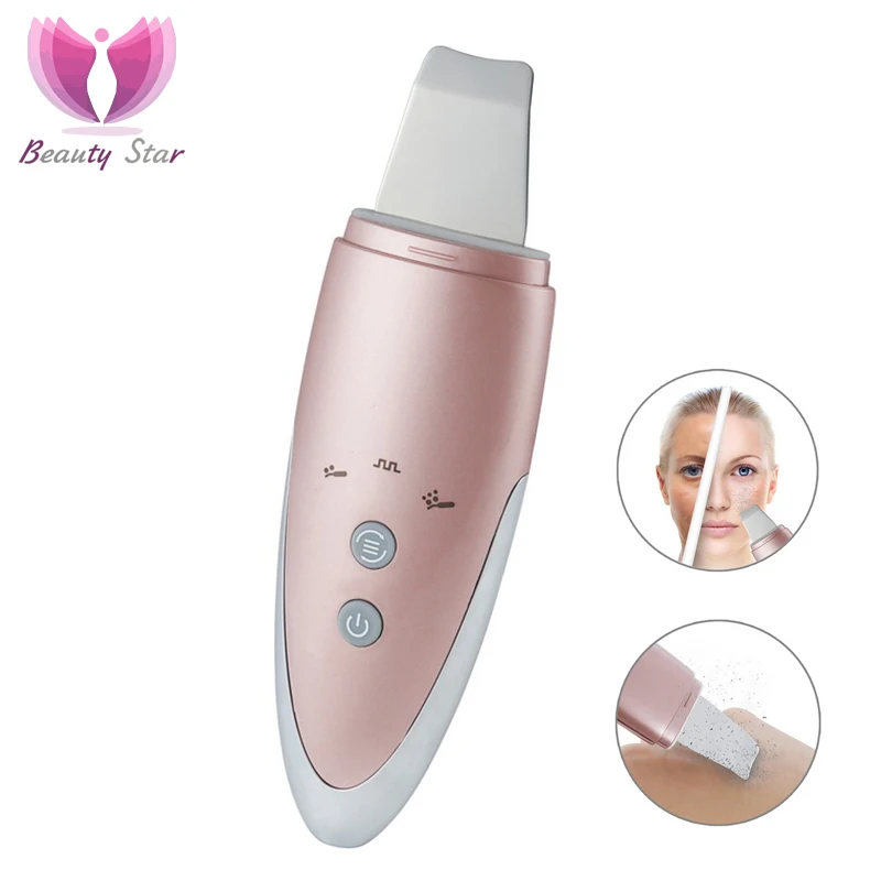 

Beauty Star Ultrasound Face Scrubber Skin Cleaner Peeling Ultrasonic Skin Scrubber Facial Massager Remove Horny Clean Machine