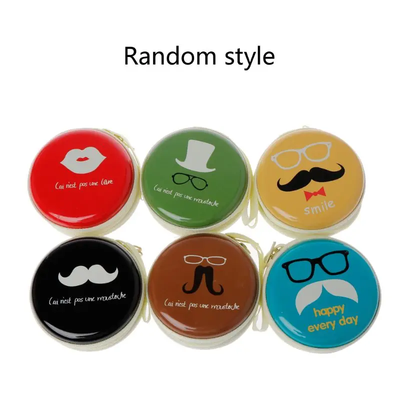 

OOTDTY Mini Zipper Hard Earphone Bag Headphone Box Bag SD Hold Case Card Carrying Random Delivery