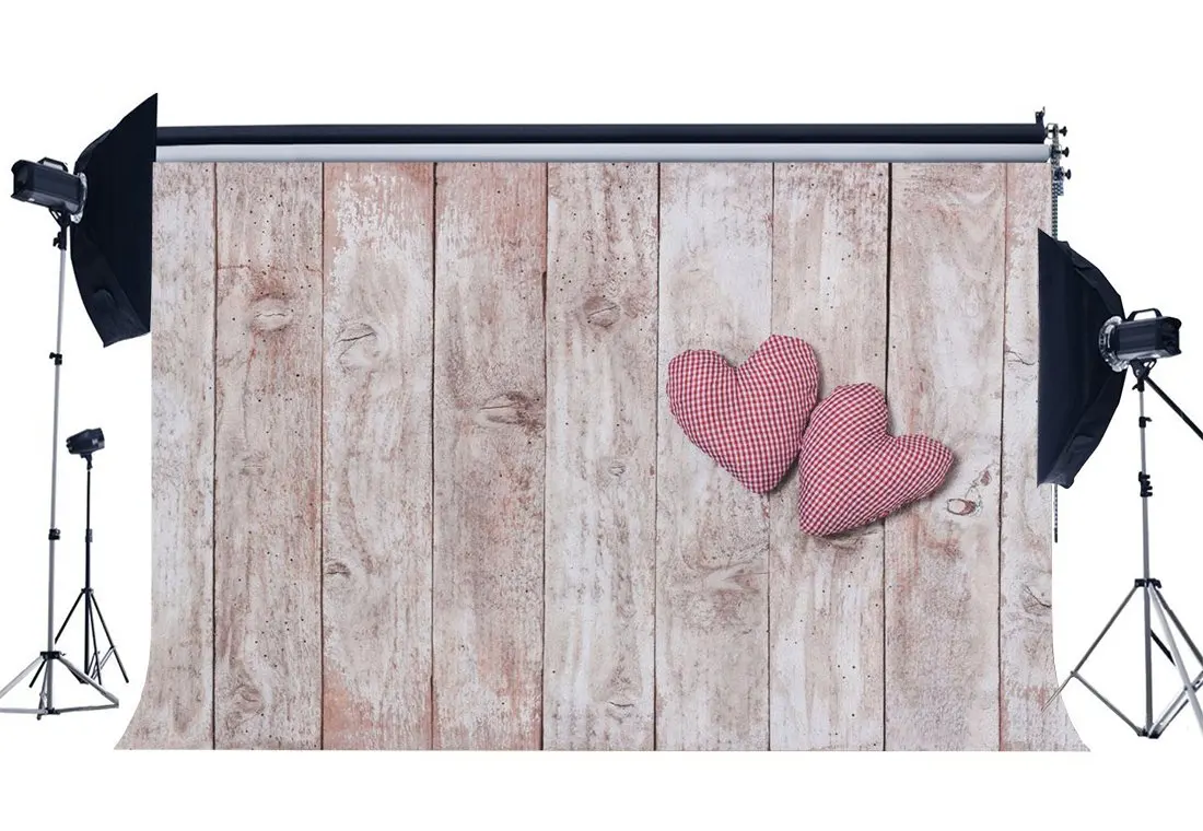 Photography Backdrop Valentine's Day Hearts Vintage Stripes Wood Floor Wedding Backdrops Background | Электроника