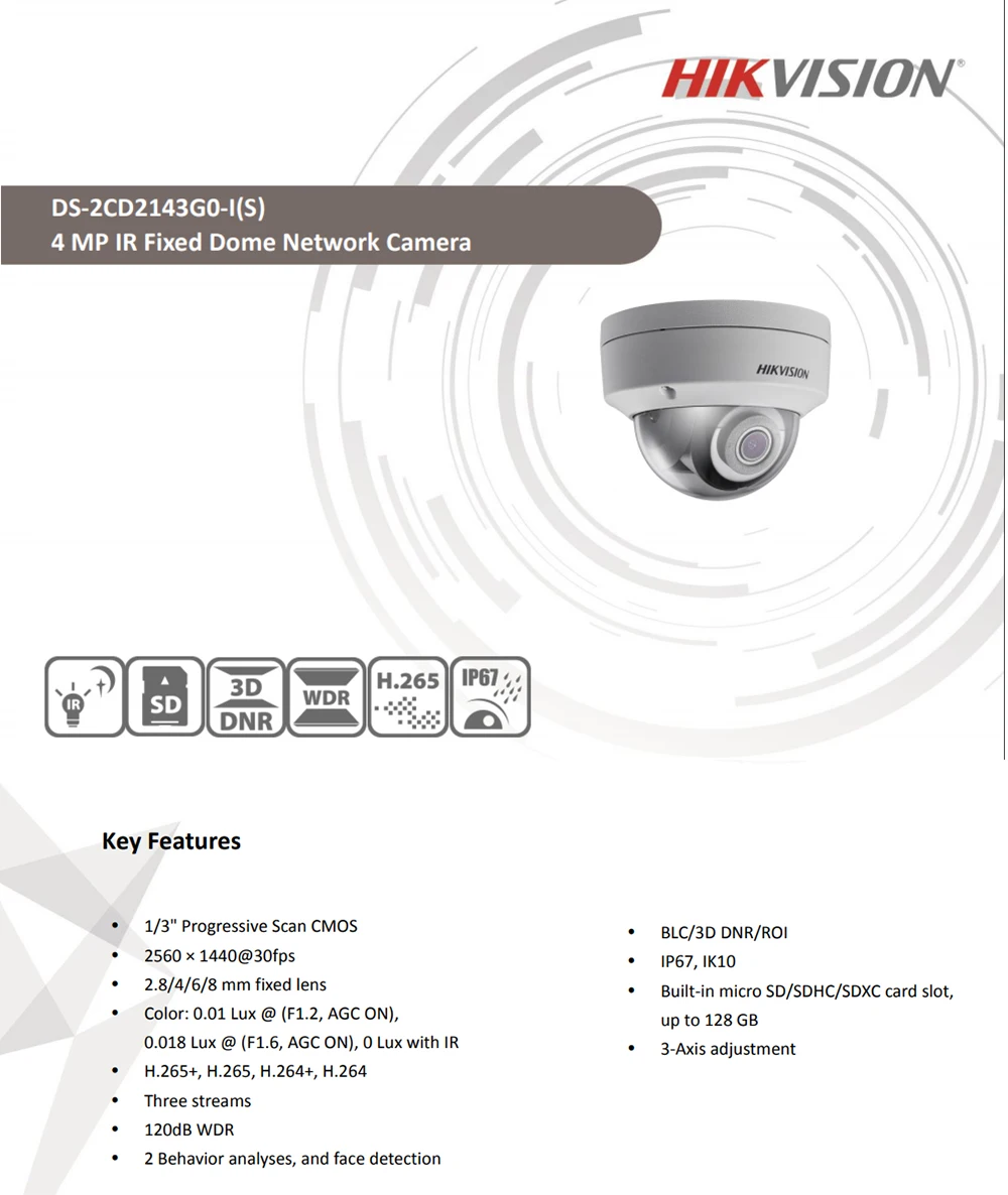 Оригинальный DS-2CD2143G0-IS английская версия 4MP заменить DS-2CD2142FWD-IS CCTV камера IP с аудио функция