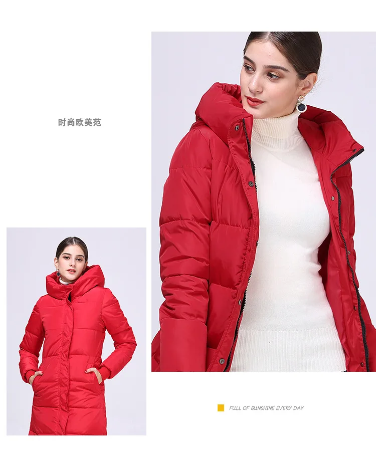 Новая зимняя парка женская модная трендовая приталенная хлопковая куртка и длинная однотонная теплая хлопковая одежда с капюшоном женская одежда с длинным рукавом