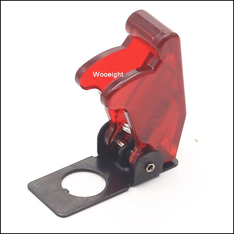 Wooeight New Auto Car Boat Truck Illuminated LED Toggle Switch With Safety Aircraft Flip Up Cover Guard ASW-07D 12V 20A (7)