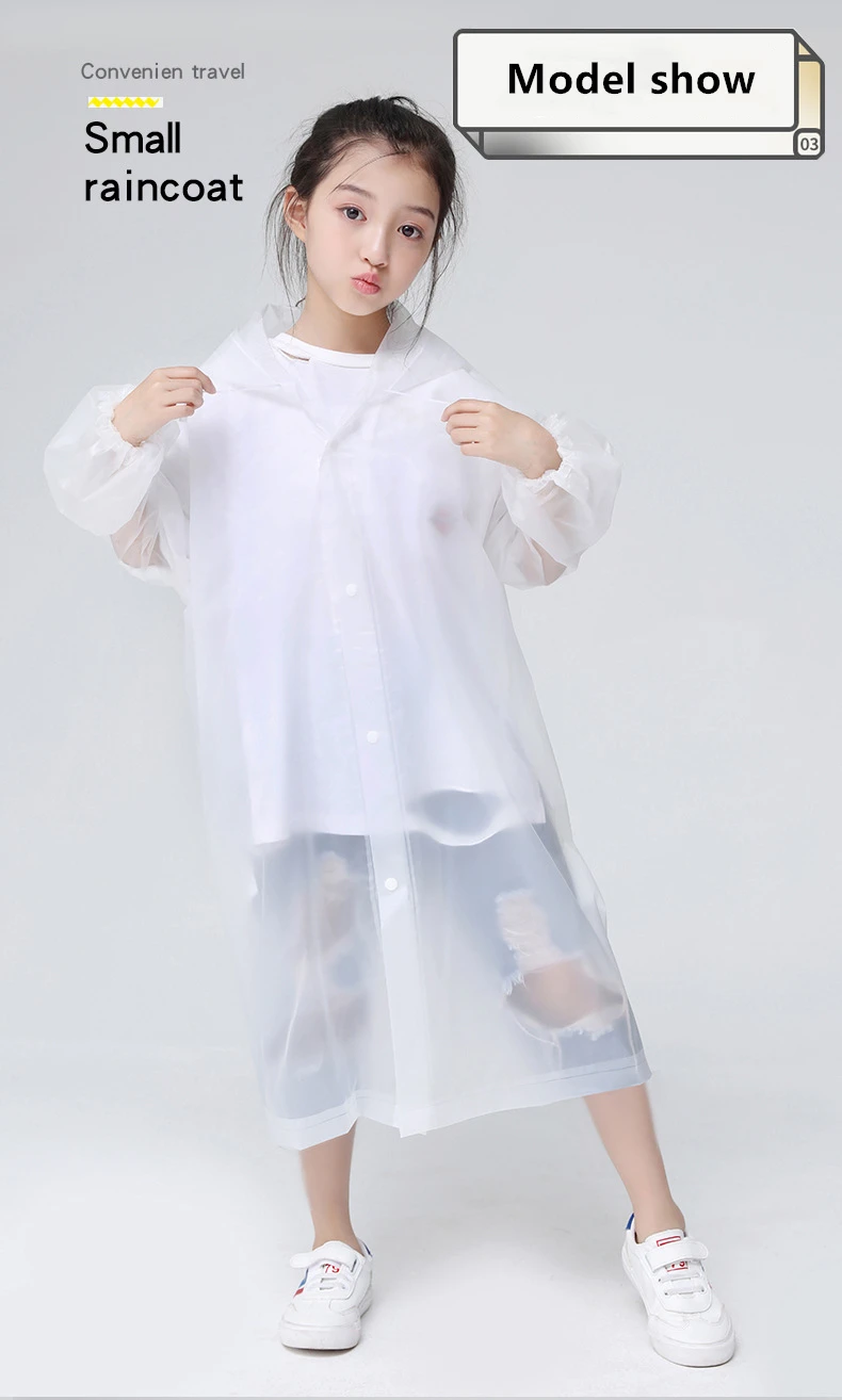 Keconutbear/модный детский плащ из ЭВА; утепленный водонепроницаемый плащ-дождевик для детей; прозрачный непромокаемый костюм