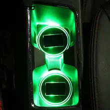 VEHEMO Universal Car Auto Anti-Slip Mat Waterproof Solar LED Light Lamp Cup Holder Mat Pad Bottle Drinks Built-in Vibration
