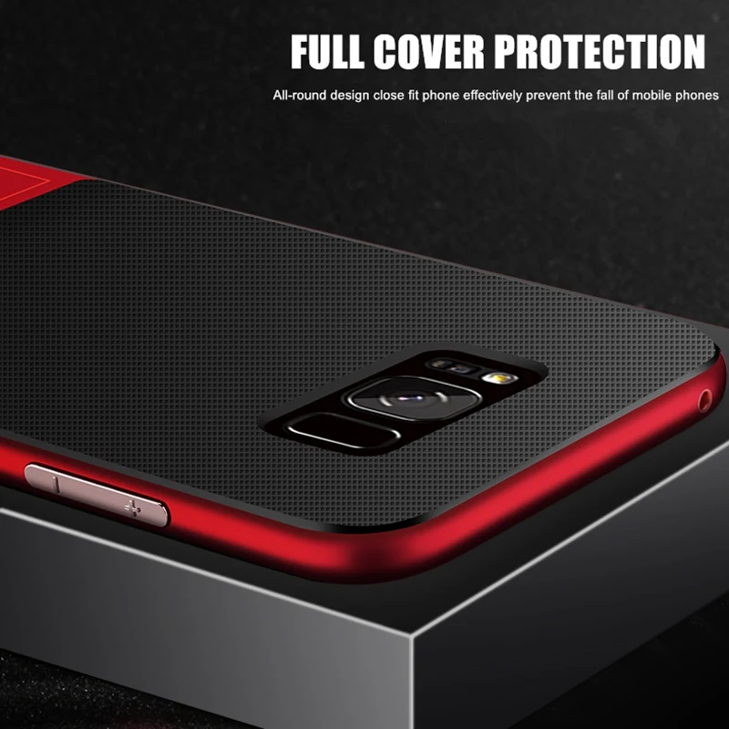 QINUO-Hard-PC-Frame-TPU-Case-For-Samsung-S8-S9-Plus-Cover-Hybrid-TPU-PC-Stand (5)