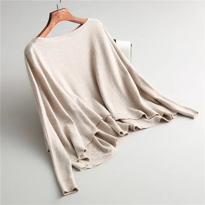 

2019 Women's Brief Fashion Batwing sleeve Irregular Length Short Design Pullovers Sweater Ladies Casual Autumn Winter Sweaters T