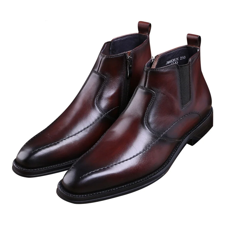 Fashion black / brown tan Goodyear Welt shoes mens oxfords ankle boots