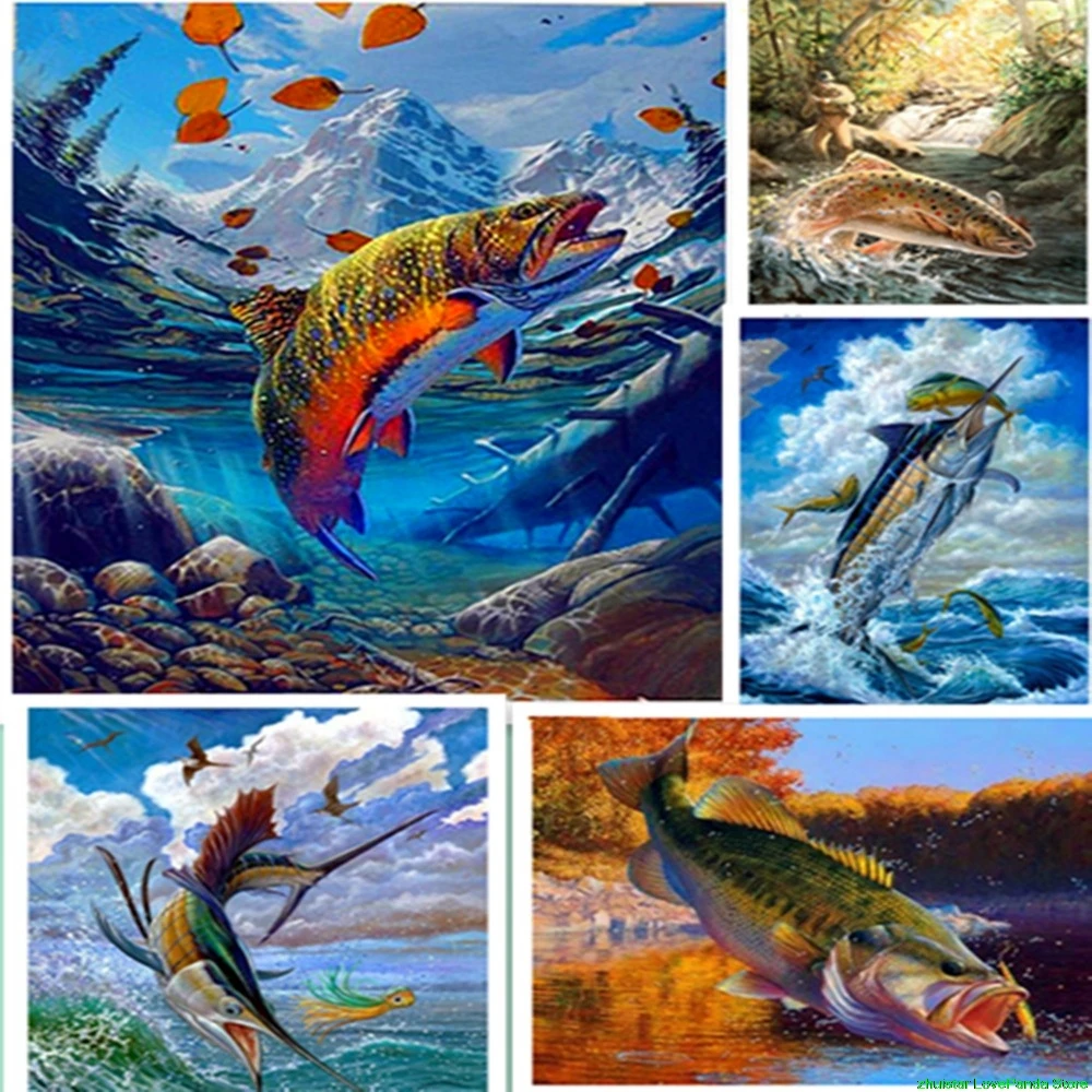 

diamond painting The fish in the water Forest animals diamond embroidery sale diamond painting accessories rhinestones pictures
