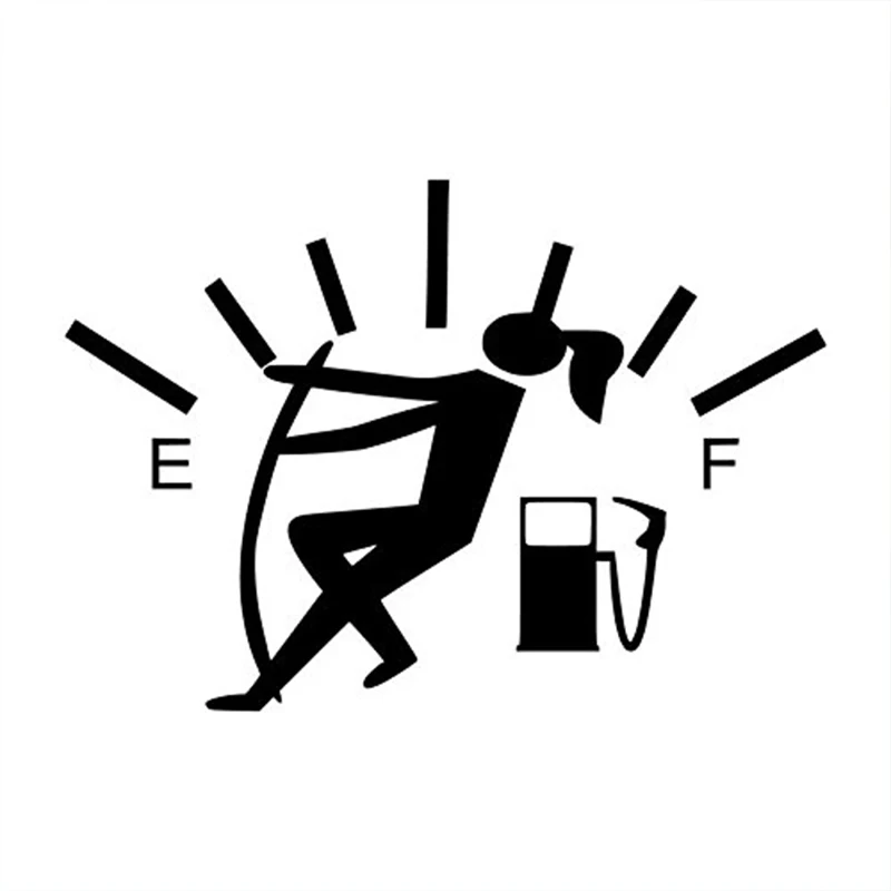 

14*10cm Funny Gas Guage Girl Vinyl Decal Sticker Cars Trucks Vans SUVs Windows Walls Cups Laptops Black Pink