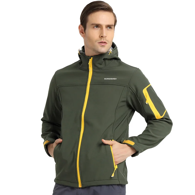 Брендовая мягкая куртка для мужчин и женщин, водонепроницаемая ветрозащитная Флисовая теплая куртка для пар, походная куртка - Цвет: Men Army green