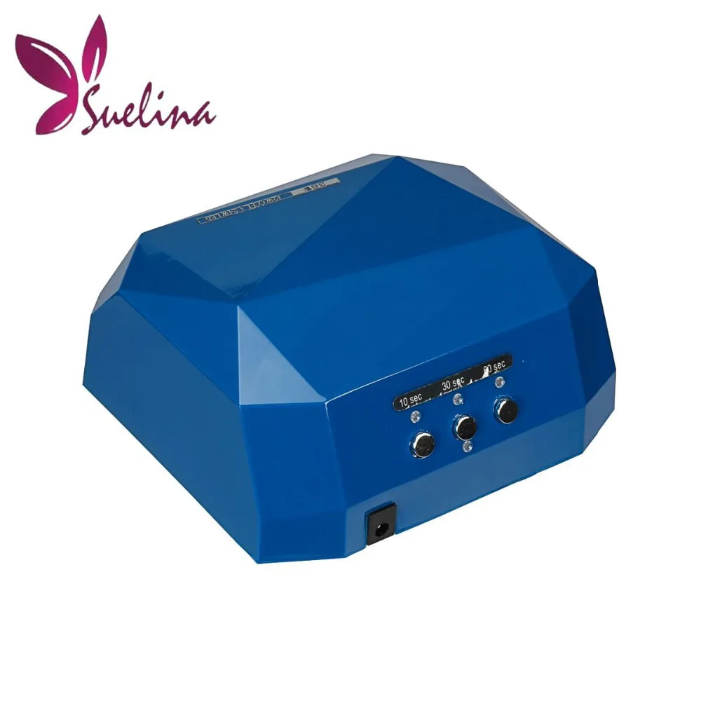 

Suelina Nail Dryer&Free Shipping Newest 36W UV&LED Machine Intelligent Timing Lamp Diamond Shape Nail Art Tools Metal Dryer