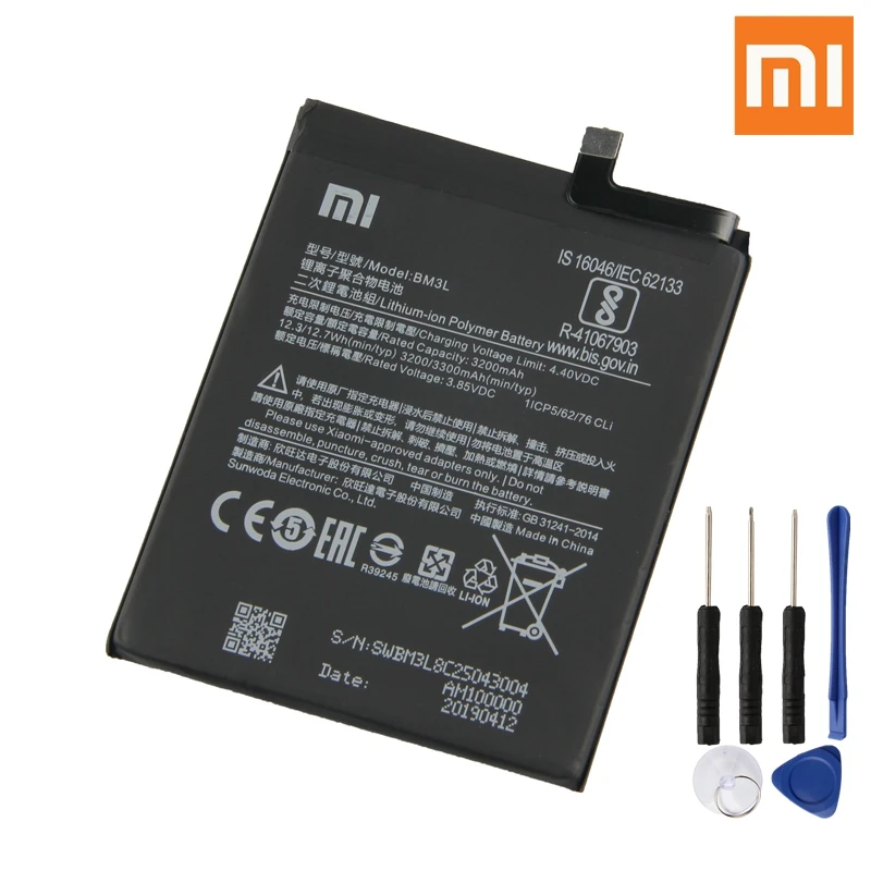 

Xiao Mi Original Replacement Phone Battery BM3L For Xiaomi 8 Lite MI8 Lite Genuine Rechargeable Battery 3350mAh